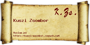 Kuszi Zsombor névjegykártya